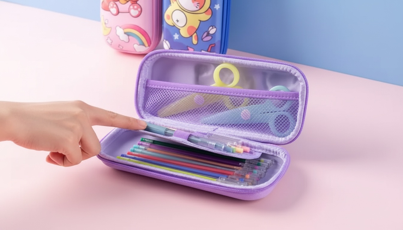 Kids’ 3D EVA Cartoon Pencil Case: Large & Durable